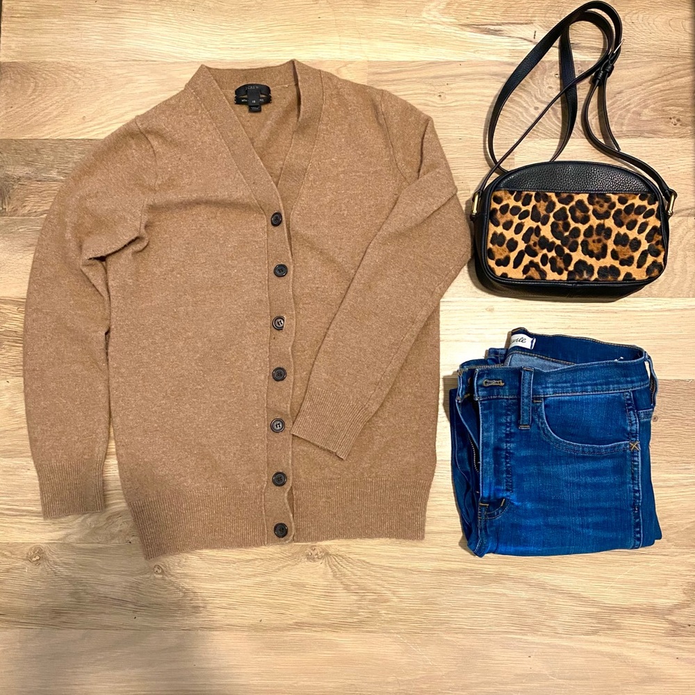 J.Crew Camel Cashmere Cardigan
